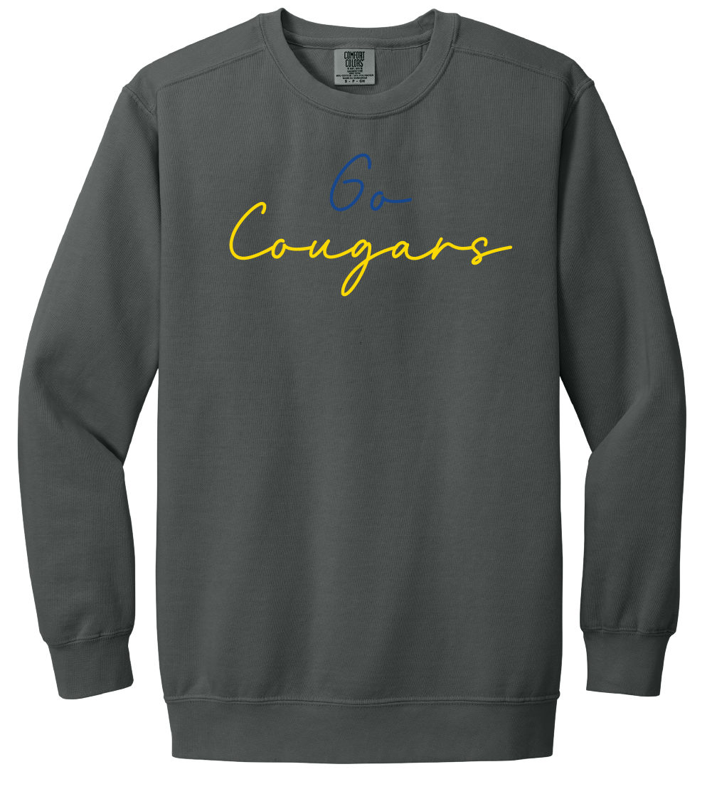 Greenfield Central Go Cougars Script Font Crewneck