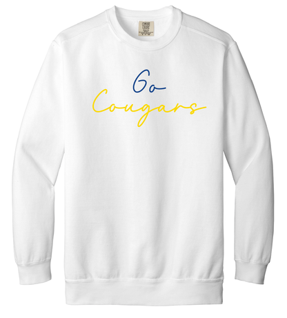 Greenfield Central Go Cougars Script Font Crewneck