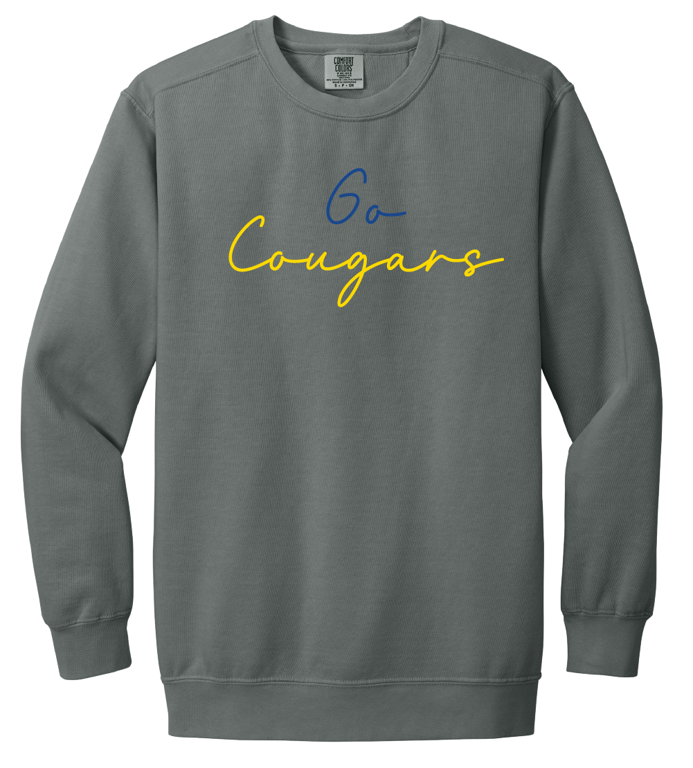 Greenfield Central Go Cougars Script Font Crewneck