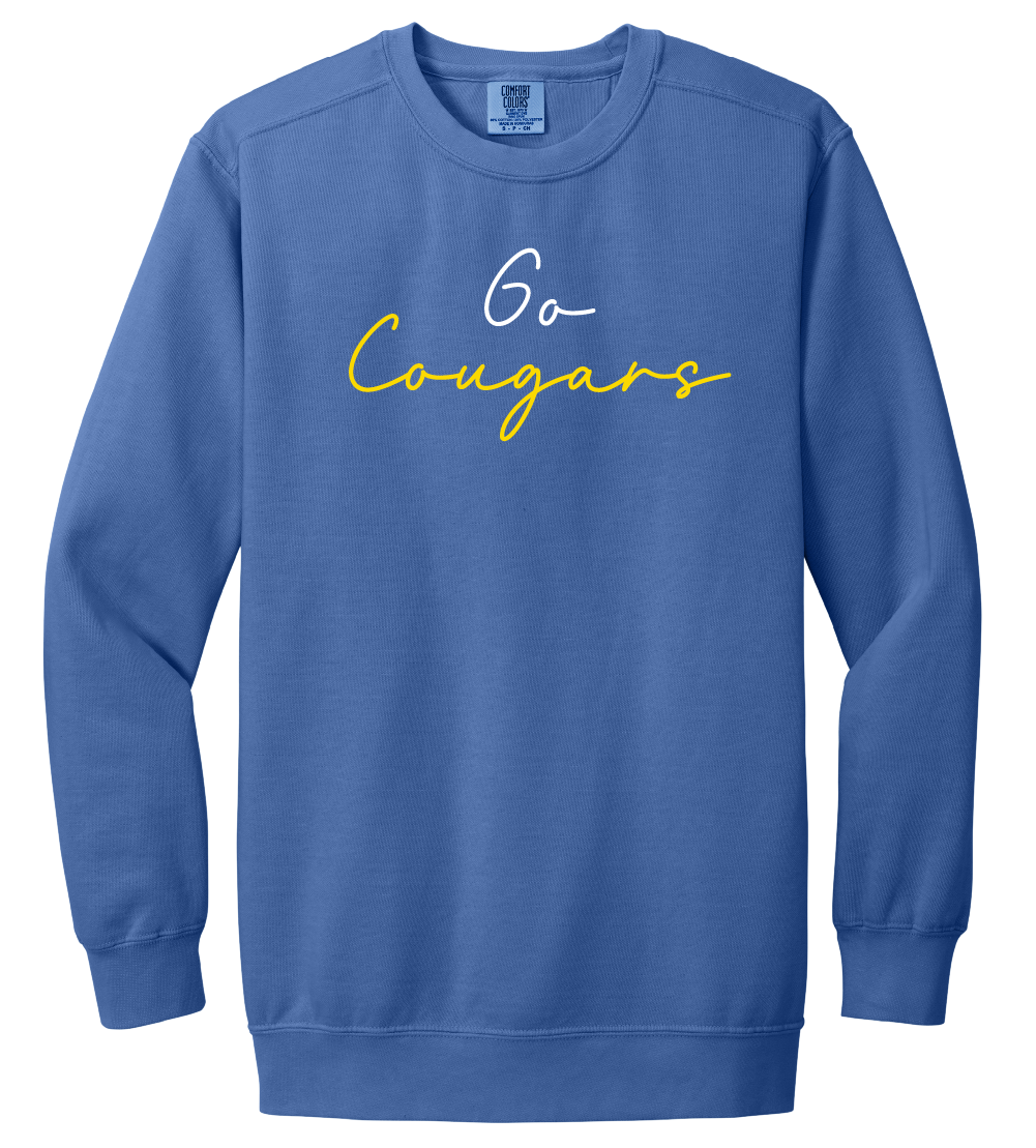 Greenfield Central Go Cougars Script Font Crewneck