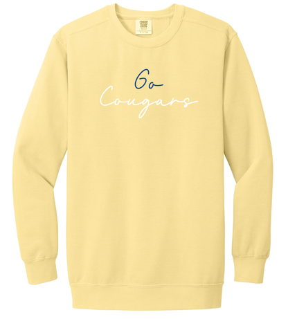 Greenfield Central Go Cougars Script Font Crewneck