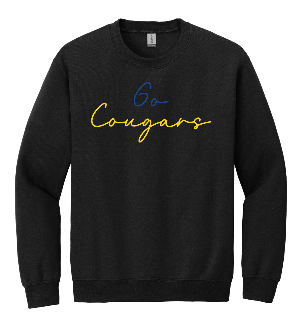 Greenfield Central Go Cougars Script Font Crewneck