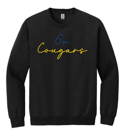 Greenfield Central Go Cougars Script Font Crewneck