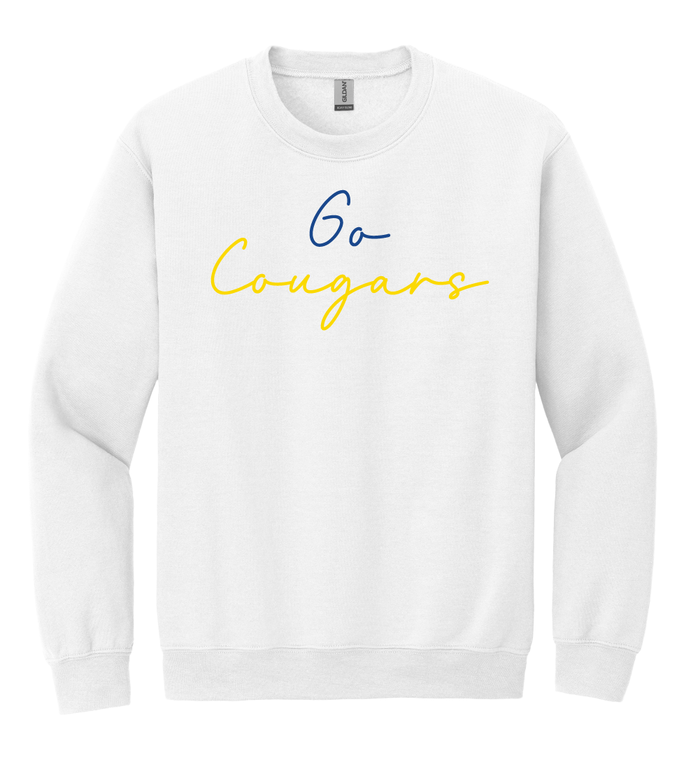 Greenfield Central Go Cougars Script Font Crewneck