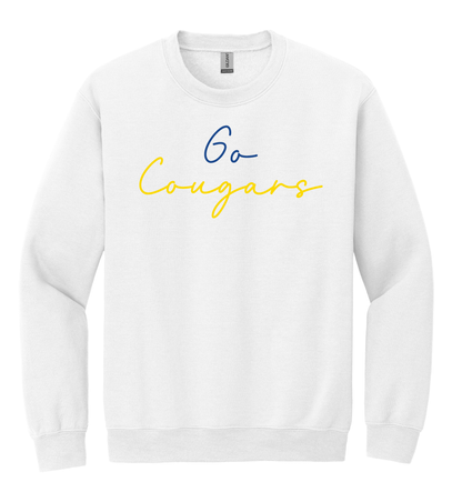 Greenfield Central Go Cougars Script Font Crewneck