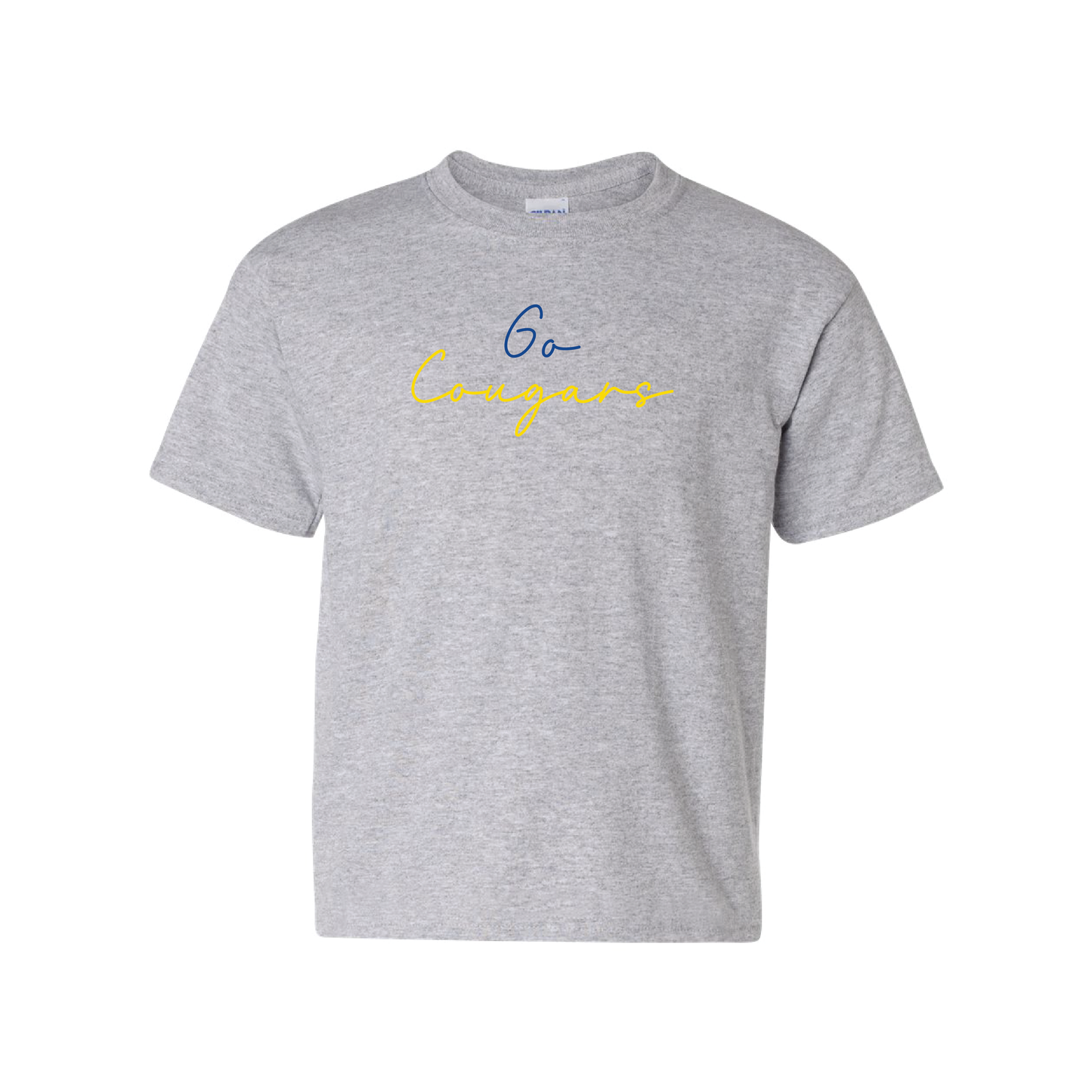 Youth - Go Cougars Script Font (T-Shirt, Crewneck, Hoodie)