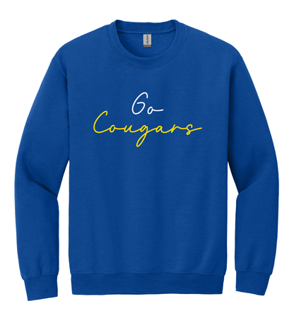 Greenfield Central Go Cougars Script Font Crewneck