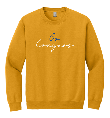 Greenfield Central Go Cougars Script Font Crewneck