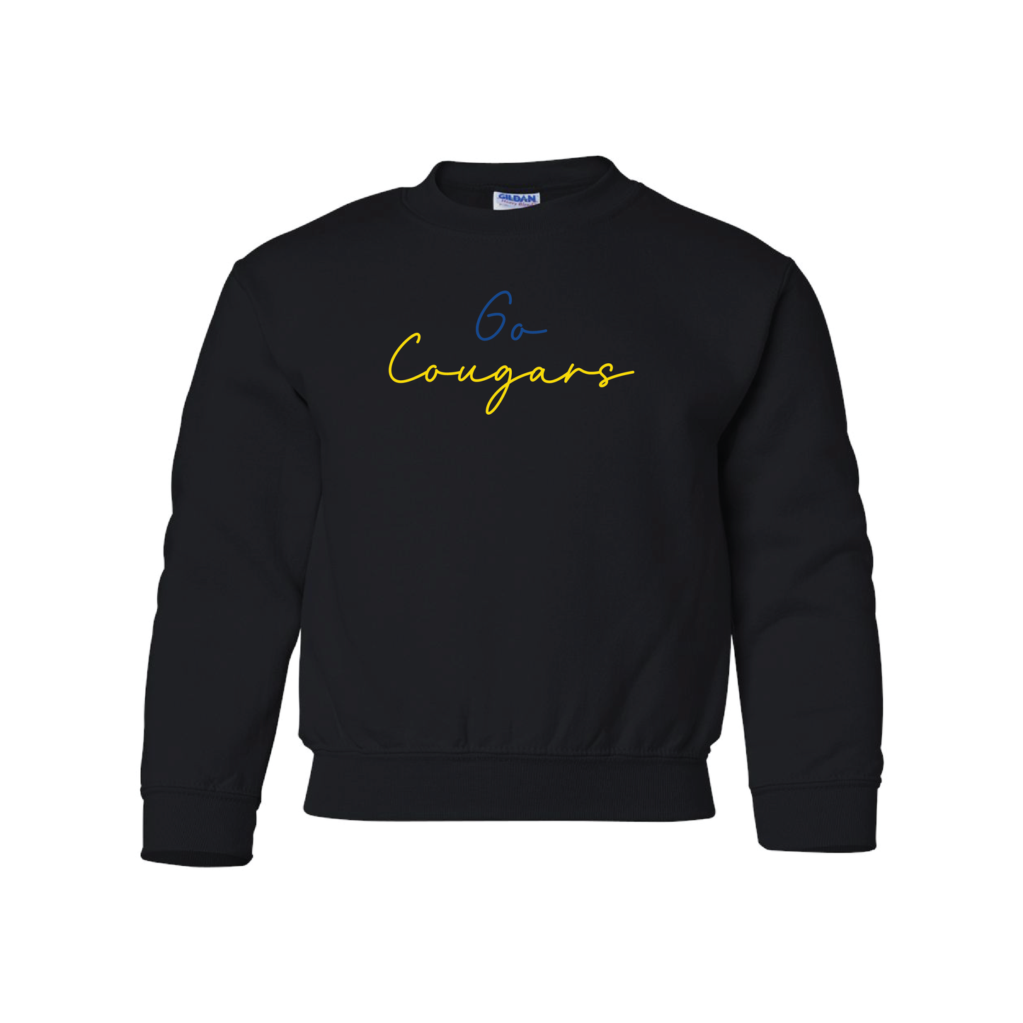 Youth - Go Cougars Script Font (T-Shirt, Crewneck, Hoodie)