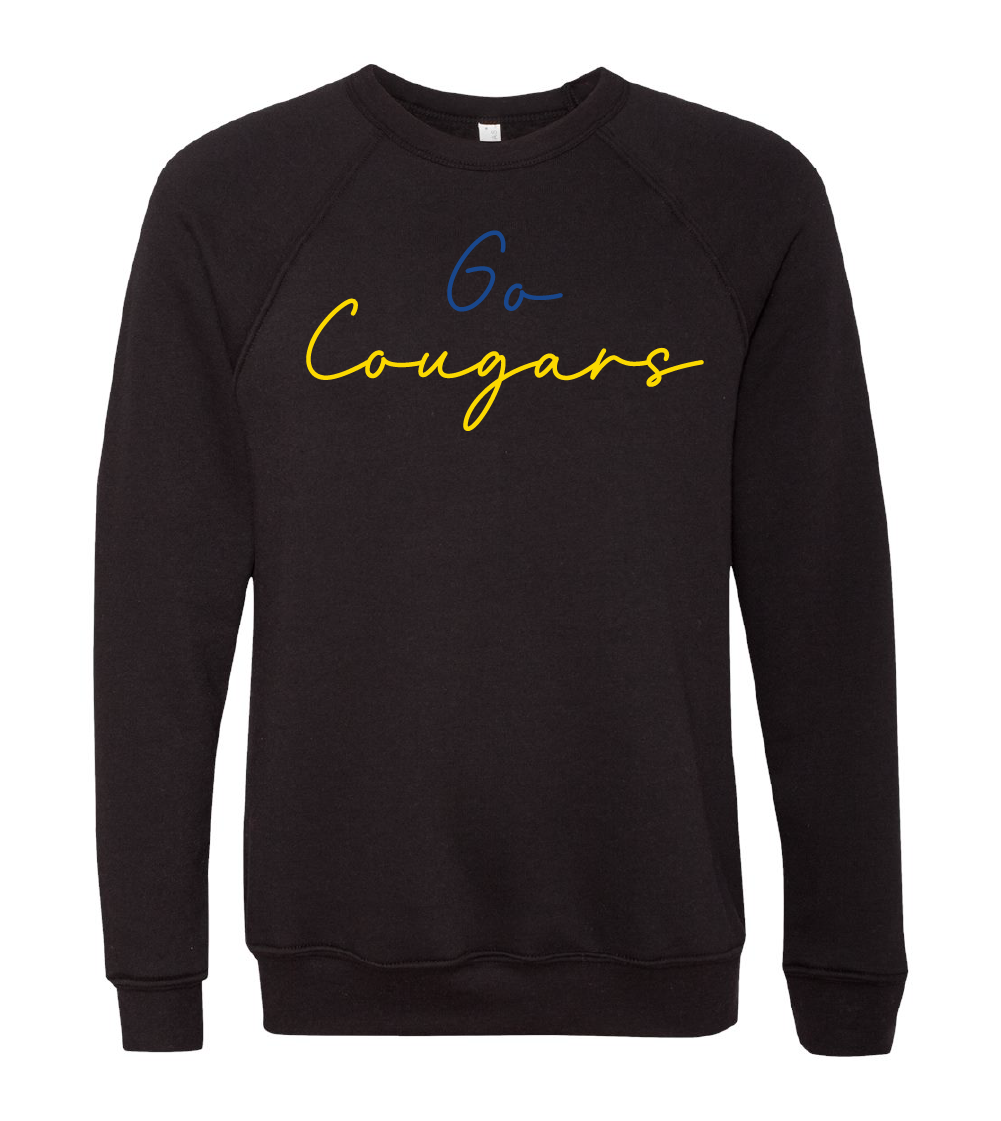 Greenfield Central Go Cougars Script Font Crewneck