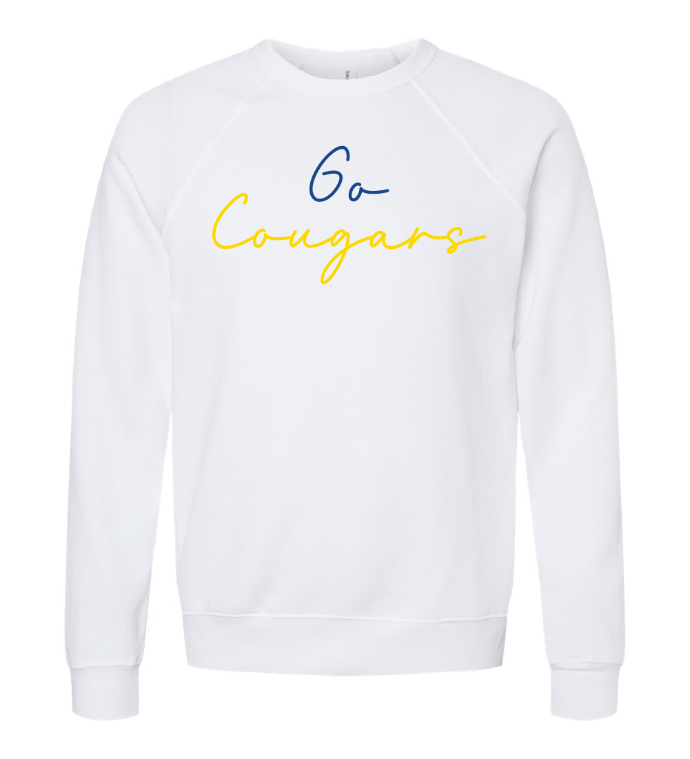 Greenfield Central Go Cougars Script Font Crewneck