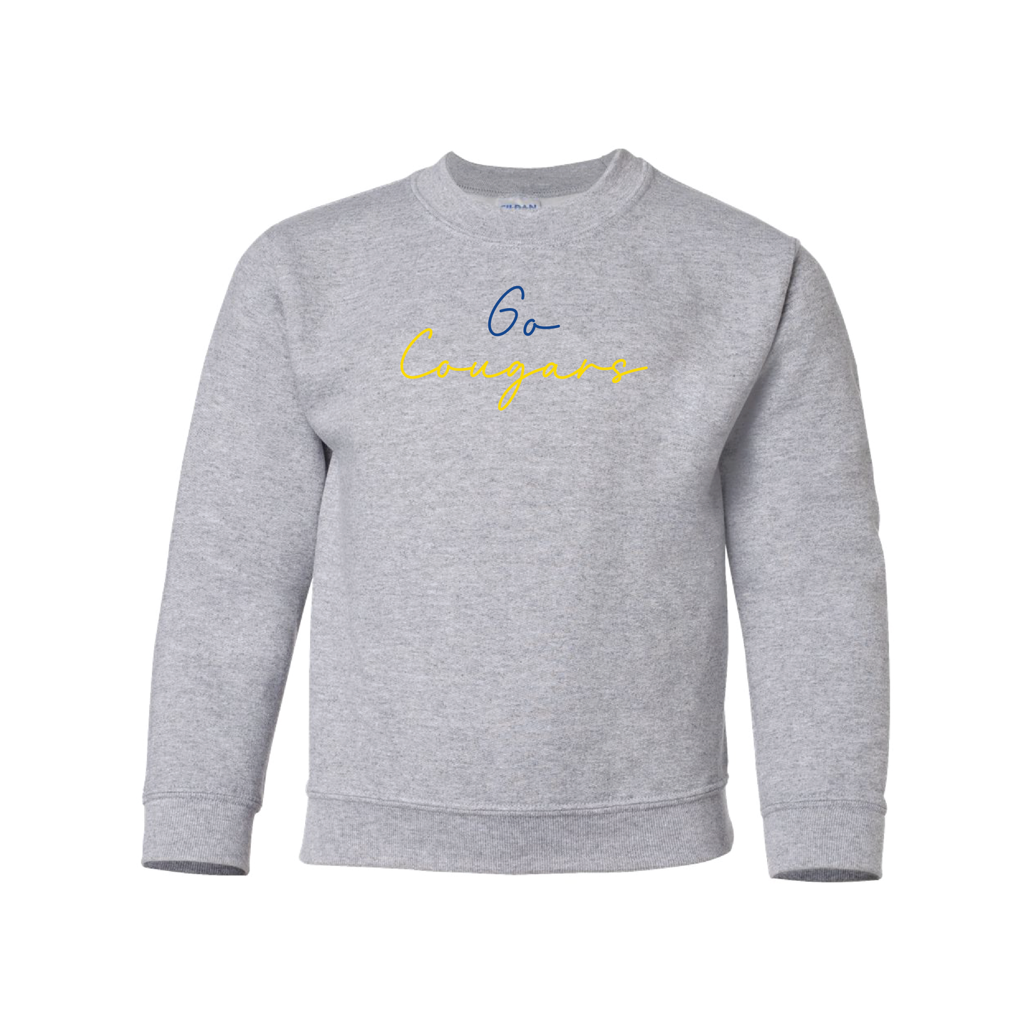 Youth - Go Cougars Script Font (T-Shirt, Crewneck, Hoodie)