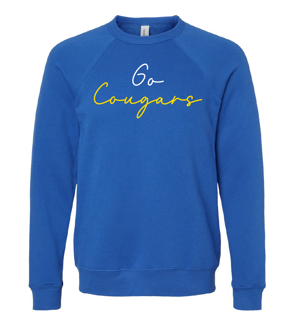 Greenfield Central Go Cougars Script Font Crewneck