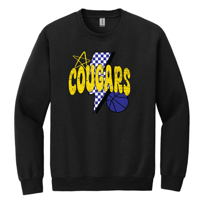 Cougars Retro Basketball Crewneck Sweatshirt
