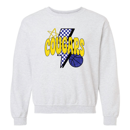 Cougars Retro Basketball Crewneck Sweatshirt
