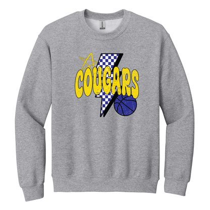 Cougars Retro Basketball Crewneck Sweatshirt