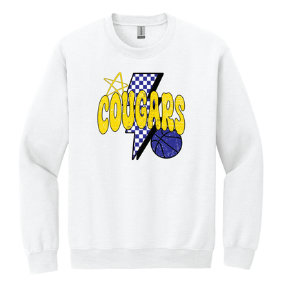 Cougars Retro Basketball Crewneck Sweatshirt